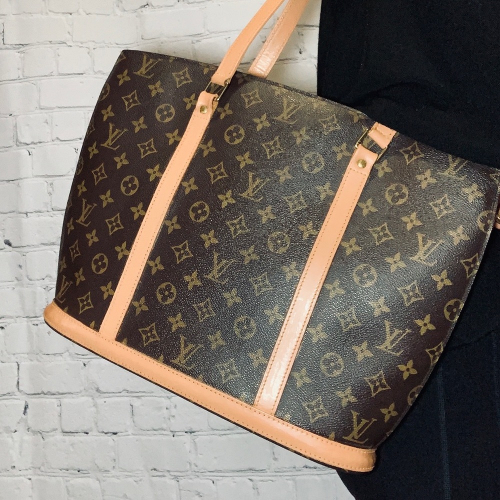 Louis Vuitton Monogram Canvas Tote with Tan Trim